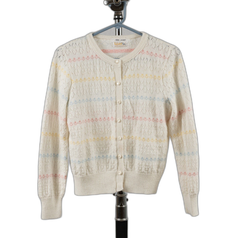 Vintage 70s It's Pure Gould knit cardigan sweater size S